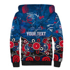 Personalized Western Bulldogs 100 Years Anniversary Sherpa Hoodie Aboriginal Dot Painting Graffiti Style