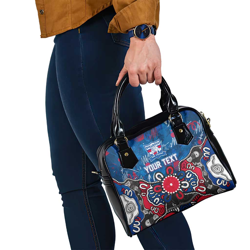 Personalized Western Bulldogs 100 Years Anniversary Shoulder Handbag Aboriginal Dot Painting Graffiti Style