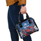 Personalized Western Bulldogs 100 Years Anniversary Shoulder Handbag Aboriginal Dot Painting Graffiti Style