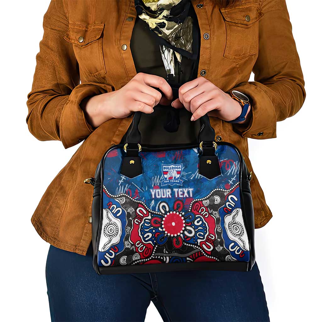 Personalized Western Bulldogs 100 Years Anniversary Shoulder Handbag Aboriginal Dot Painting Graffiti Style