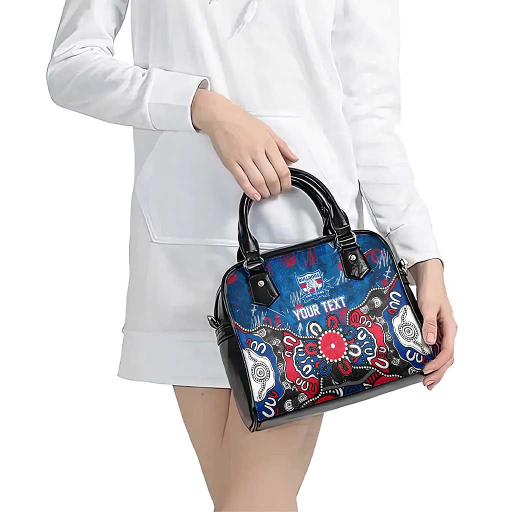 Personalized Western Bulldogs 100 Years Anniversary Shoulder Handbag Aboriginal Dot Painting Graffiti Style