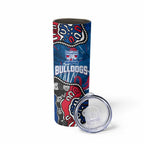 Personalized Western Bulldogs 100 Years Anniversary Skinny Tumbler Aboriginal Dot Painting Graffiti Style