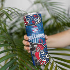 Personalized Western Bulldogs 100 Years Anniversary Skinny Tumbler Aboriginal Dot Painting Graffiti Style