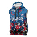 Personalized Western Bulldogs 100 Years Anniversary Sleeveless Hoodie Aboriginal Dot Painting Graffiti Style
