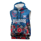 Personalized Western Bulldogs 100 Years Anniversary Sleeveless Hoodie Aboriginal Dot Painting Graffiti Style