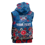Personalized Western Bulldogs 100 Years Anniversary Sleeveless Hoodie Aboriginal Dot Painting Graffiti Style