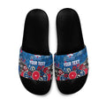 Personalized Western Bulldogs 100 Years Anniversary Slide Sandals Aboriginal Dot Painting Graffiti Style