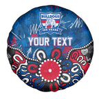 Personalized Western Bulldogs 100 Years Anniversary Spare Tire Cover Aboriginal Dot Painting Graffiti Style