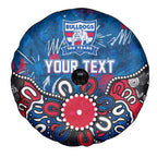 Personalized Western Bulldogs 100 Years Anniversary Spare Tire Cover Aboriginal Dot Painting Graffiti Style