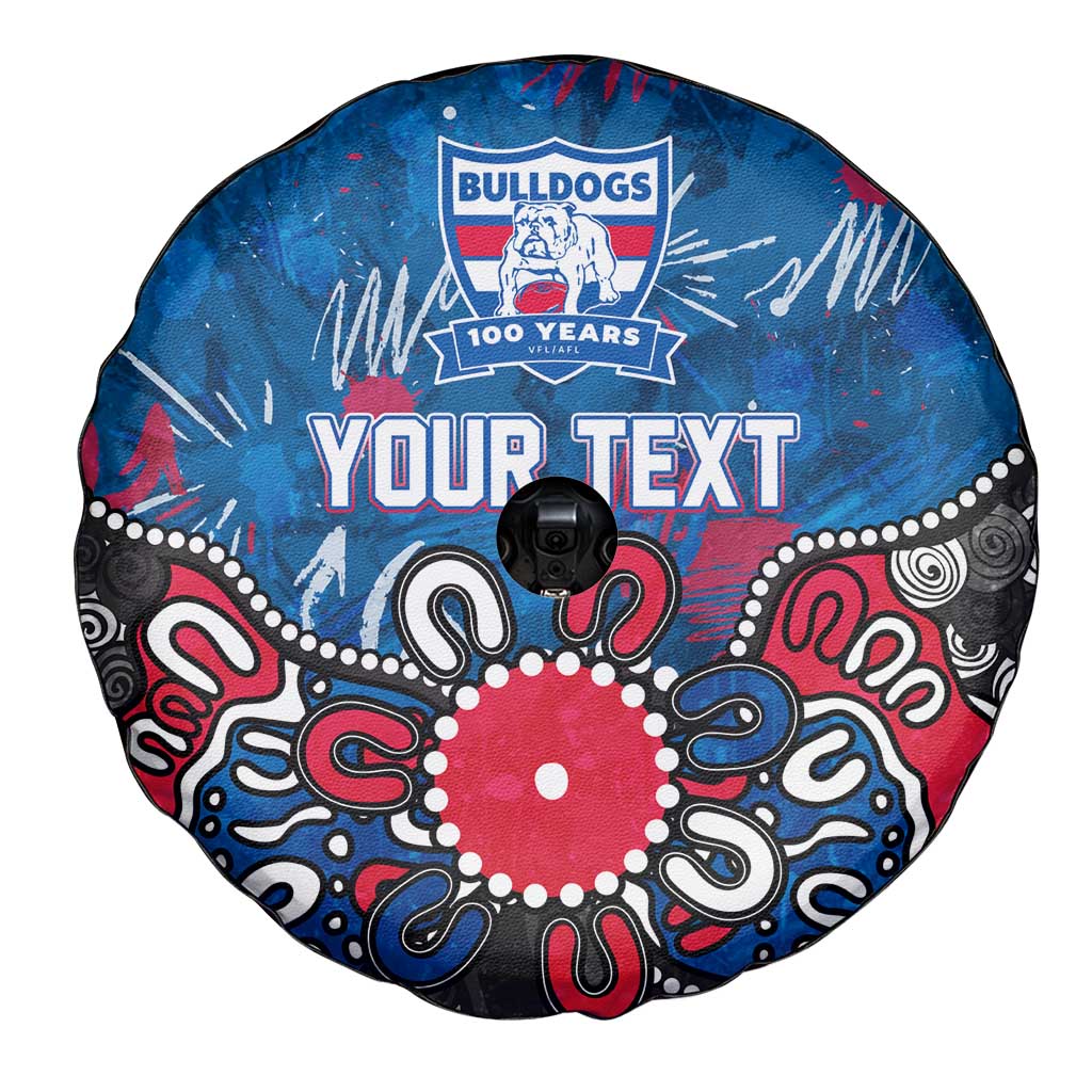 Personalized Western Bulldogs 100 Years Anniversary Spare Tire Cover Aboriginal Dot Painting Graffiti Style