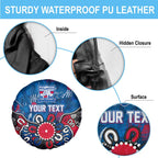 Personalized Western Bulldogs 100 Years Anniversary Spare Tire Cover Aboriginal Dot Painting Graffiti Style