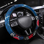 Western Bulldogs 100 Years Anniversary Steering Wheel Cover Aboriginal Dot Painting Graffiti Style