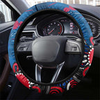 Western Bulldogs 100 Years Anniversary Steering Wheel Cover Aboriginal Dot Painting Graffiti Style