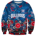 Personalized Western Bulldogs 100 Years Anniversary Sweatshirt Aboriginal Dot Painting Graffiti Style