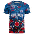 Personalized Western Bulldogs 100 Years Anniversary T Shirt Aboriginal Dot Painting Graffiti Style