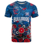 Personalized Western Bulldogs 100 Years Anniversary T Shirt Aboriginal Dot Painting Graffiti Style