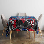 Personalized Western Bulldogs 100 Years Anniversary Tablecloth Aboriginal Dot Painting Graffiti Style