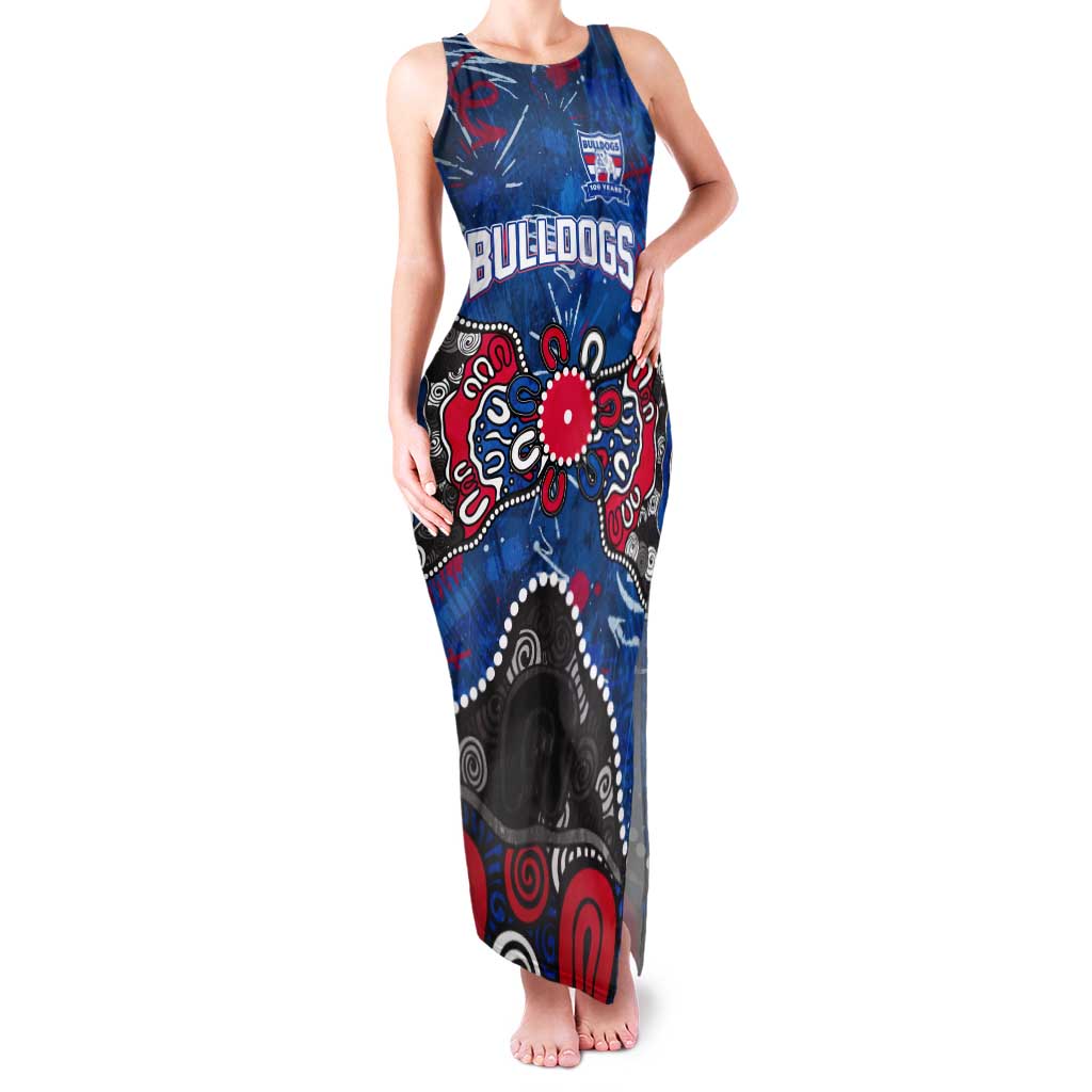 Personalized Western Bulldogs 100 Years Anniversary Tank Maxi Dress Aboriginal Dot Painting Graffiti Style