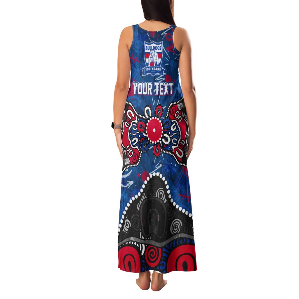 Personalized Western Bulldogs 100 Years Anniversary Tank Maxi Dress Aboriginal Dot Painting Graffiti Style