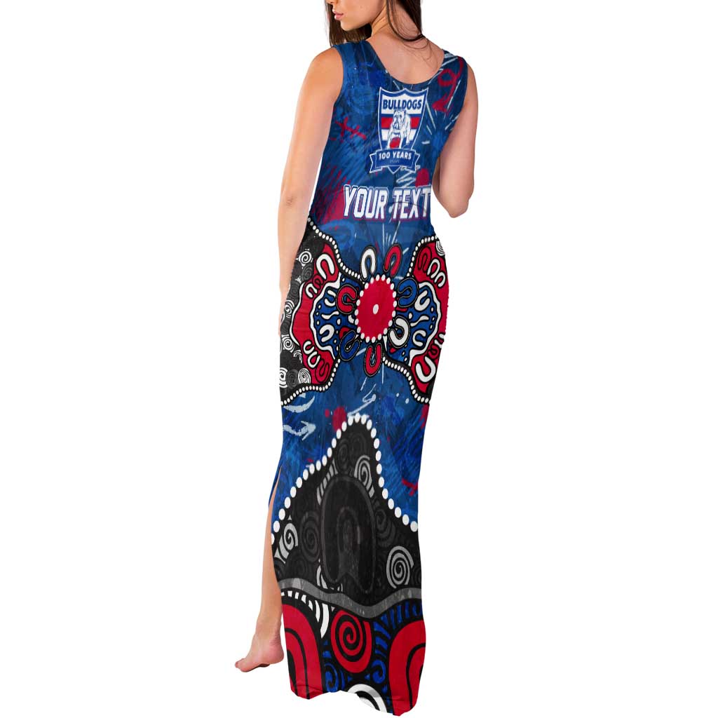 Personalized Western Bulldogs 100 Years Anniversary Tank Maxi Dress Aboriginal Dot Painting Graffiti Style