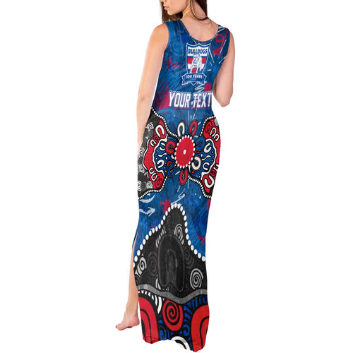 Personalized Western Bulldogs 100 Years Anniversary Tank Maxi Dress Aboriginal Dot Painting Graffiti Style