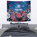 Personalized Western Bulldogs 100 Years Anniversary Tapestry Aboriginal Dot Painting Graffiti Style