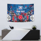 Personalized Western Bulldogs 100 Years Anniversary Tapestry Aboriginal Dot Painting Graffiti Style