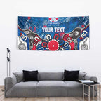 Personalized Western Bulldogs 100 Years Anniversary Tapestry Aboriginal Dot Painting Graffiti Style