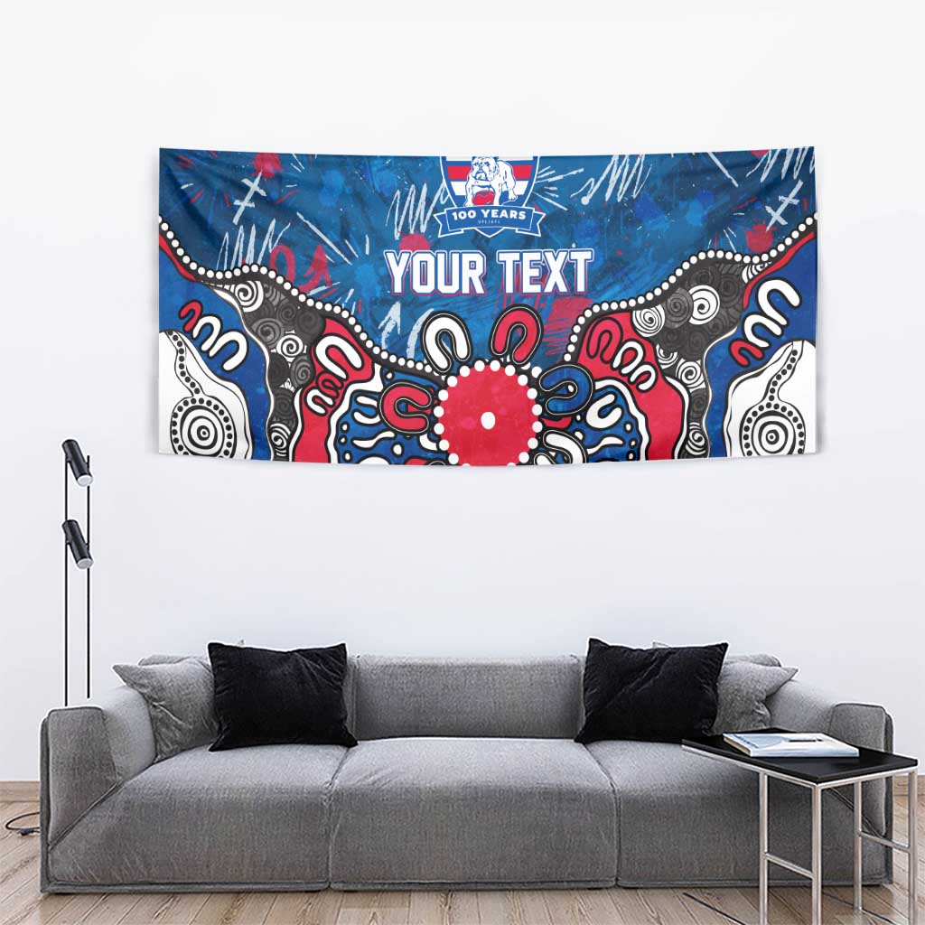 Personalized Western Bulldogs 100 Years Anniversary Tapestry Aboriginal Dot Painting Graffiti Style