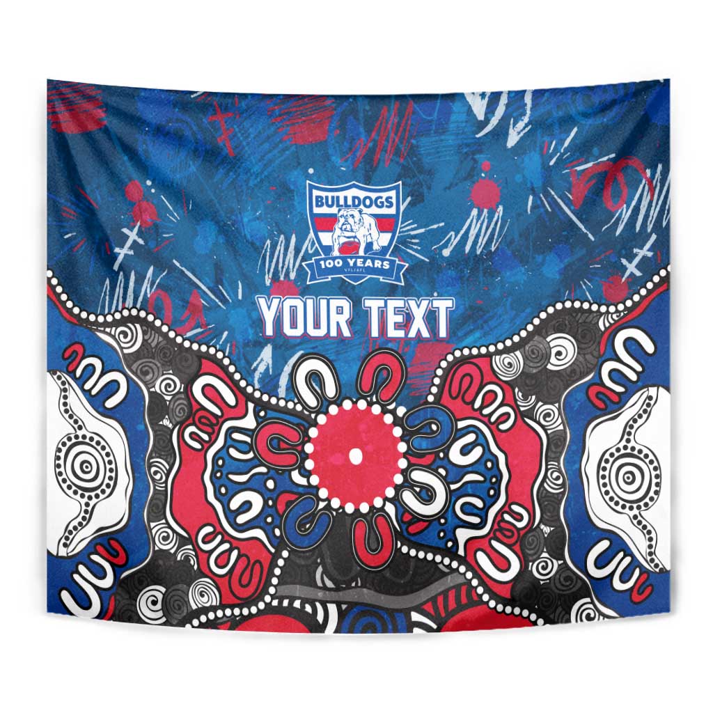 Personalized Western Bulldogs 100 Years Anniversary Tapestry Aboriginal Dot Painting Graffiti Style