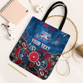 Personalized Western Bulldogs 100 Years Anniversary Tote Bag Aboriginal Dot Painting Graffiti Style