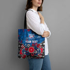 Personalized Western Bulldogs 100 Years Anniversary Tote Bag Aboriginal Dot Painting Graffiti Style