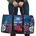 Personalized Western Bulldogs 100 Years Anniversary Travel Bag Aboriginal Dot Painting Graffiti Style