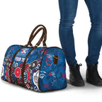 Personalized Western Bulldogs 100 Years Anniversary Travel Bag Aboriginal Dot Painting Graffiti Style
