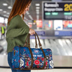 Personalized Western Bulldogs 100 Years Anniversary Travel Bag Aboriginal Dot Painting Graffiti Style