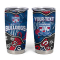 Personalized Western Bulldogs 100 Years Anniversary Tumbler Cup Aboriginal Dot Painting Graffiti Style
