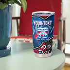Personalized Western Bulldogs 100 Years Anniversary Tumbler Cup Aboriginal Dot Painting Graffiti Style