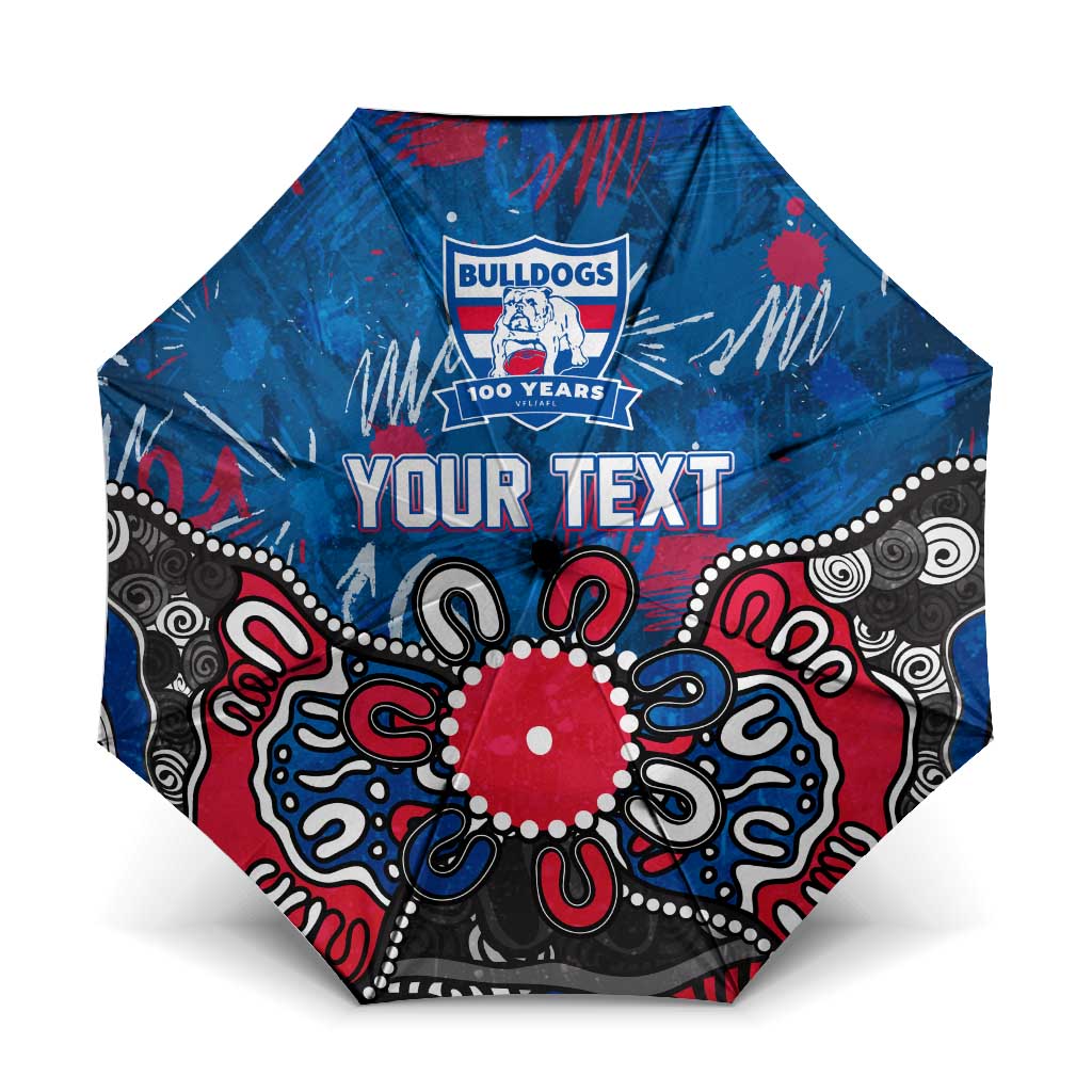 Personalized Western Bulldogs 100 Years Anniversary Umbrella Aboriginal Dot Painting Graffiti Style
