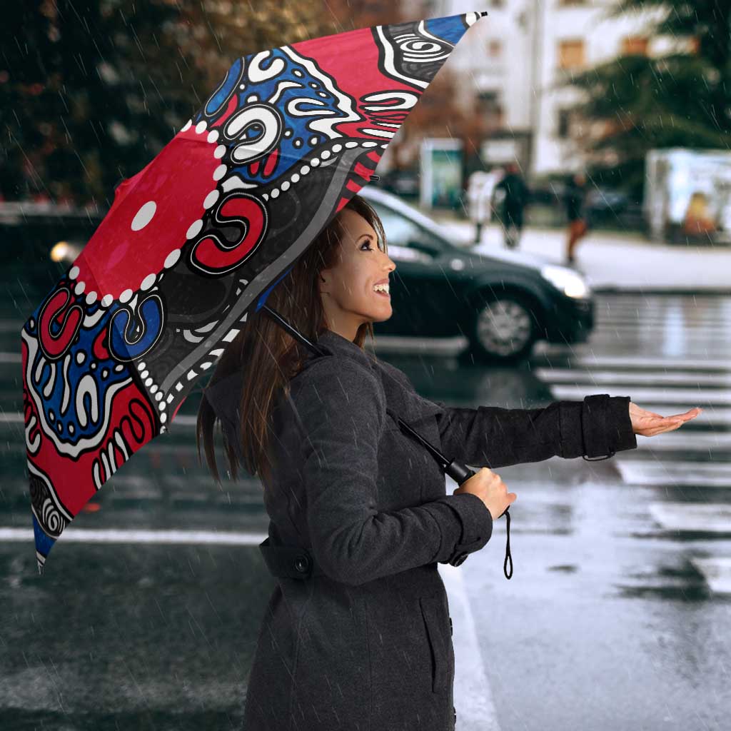 Personalized Western Bulldogs 100 Years Anniversary Umbrella Aboriginal Dot Painting Graffiti Style