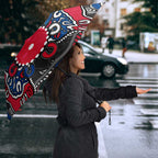 Personalized Western Bulldogs 100 Years Anniversary Umbrella Aboriginal Dot Painting Graffiti Style