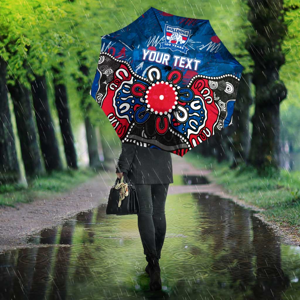 Personalized Western Bulldogs 100 Years Anniversary Umbrella Aboriginal Dot Painting Graffiti Style