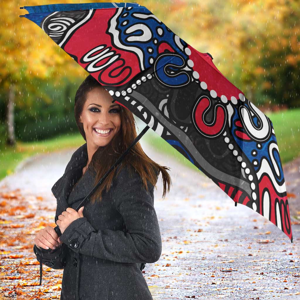 Personalized Western Bulldogs 100 Years Anniversary Umbrella Aboriginal Dot Painting Graffiti Style