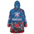 Personalized Western Bulldogs 100 Years Anniversary Wearable Blanket Hoodie Aboriginal Dot Painting Graffiti Style