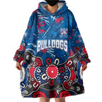 Personalized Western Bulldogs 100 Years Anniversary Wearable Blanket Hoodie Aboriginal Dot Painting Graffiti Style