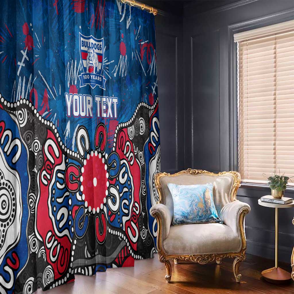 Personalized Western Bulldogs 100 Years Anniversary Window Curtain Aboriginal Dot Painting Graffiti Style
