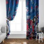 Personalized Western Bulldogs 100 Years Anniversary Window Curtain Aboriginal Dot Painting Graffiti Style