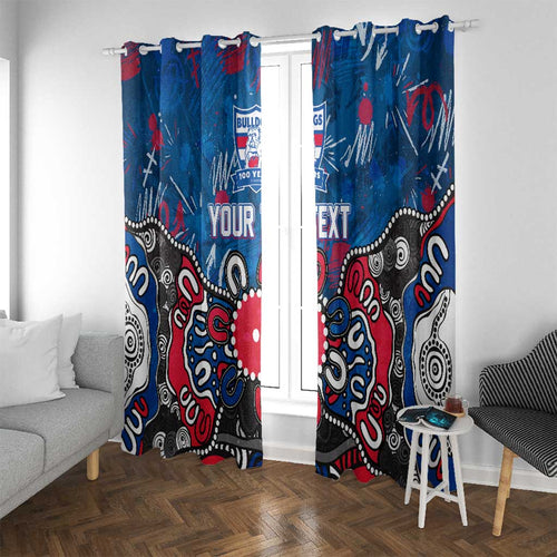 Personalized Western Bulldogs 100 Years Anniversary Window Curtain Aboriginal Dot Painting Graffiti Style
