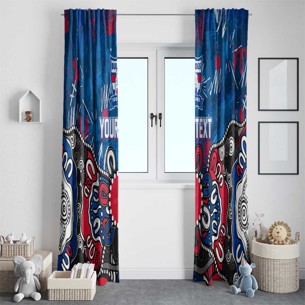Personalized Western Bulldogs 100 Years Anniversary Window Curtain Aboriginal Dot Painting Graffiti Style