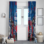 Personalized Western Bulldogs 100 Years Anniversary Window Curtain Aboriginal Dot Painting Graffiti Style