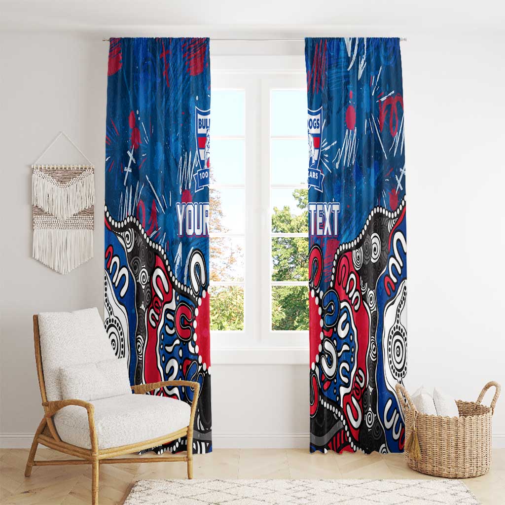 Personalized Western Bulldogs 100 Years Anniversary Window Curtain Aboriginal Dot Painting Graffiti Style